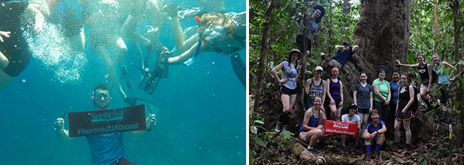 Northeast students visiting Costa Rica in 2017.