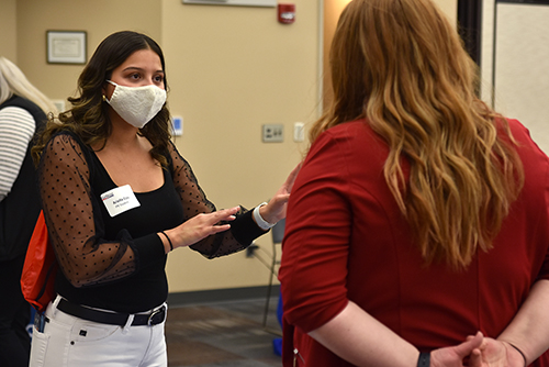 Nursing students meet with employers at on campus career fair